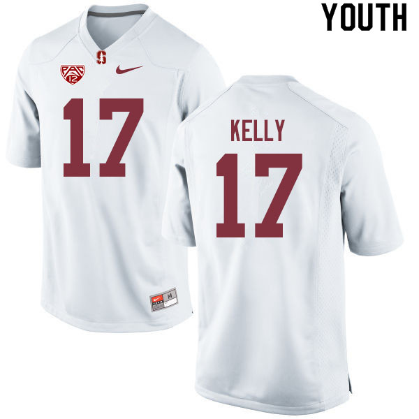 Youth #17 Kyu Blu Kelly Stanford Cardinal College Football Jerseys Sale-White - Click Image to Close